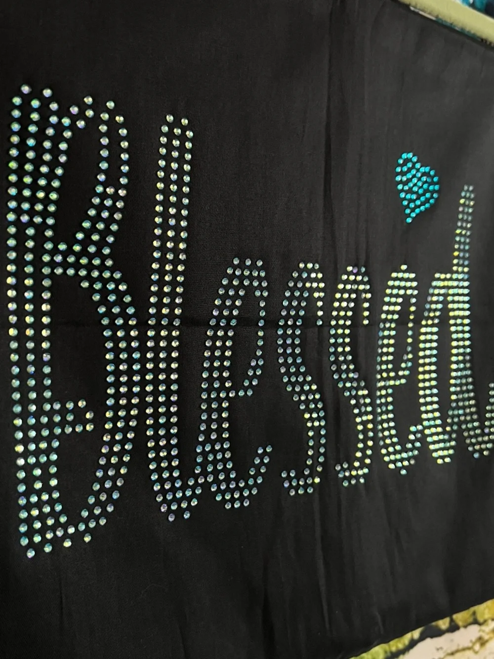 Blessed Rhinestone Throw Pillow Cover [35R]